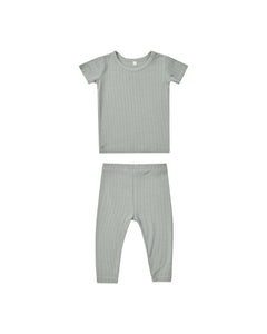 Bamboo Short Sleeve Pajama Set - Grid