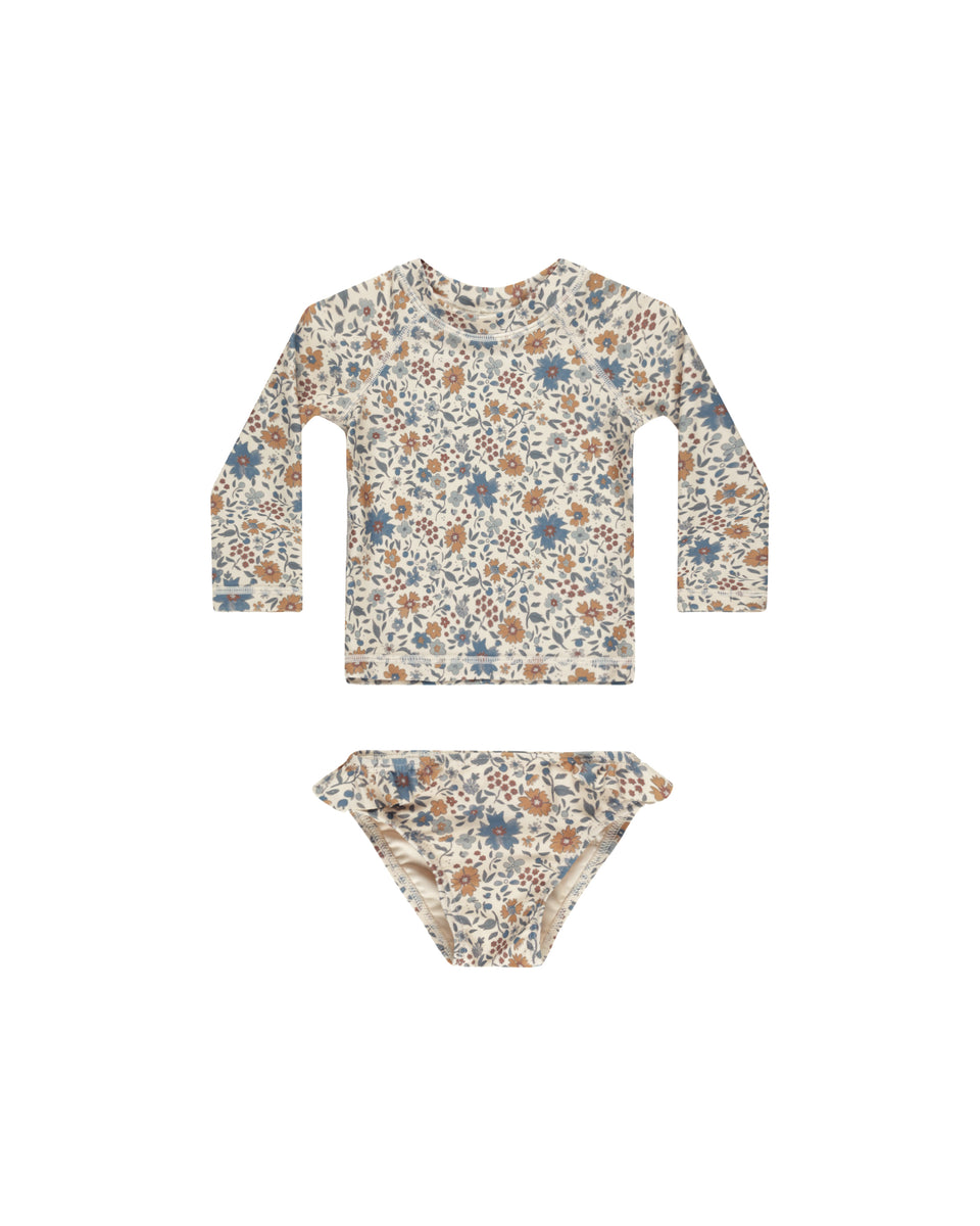 ラッシュガード Bohemianblue Gingham V-neck drawstring in-pad rashguard Maryn Rashguard Set - Gardenia – Cheeky Monkey