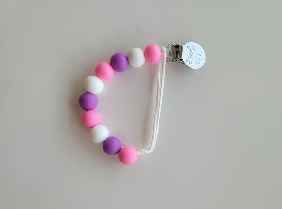 Pacifier Clip - Pink and Purple