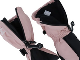 Long Cuff Waterproof Mittens with Clip - Blush