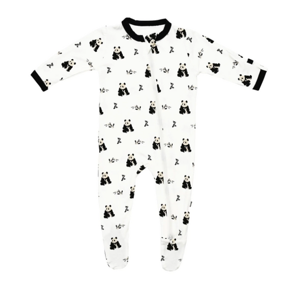 Kyte Zippered Footie - Black and White Zen