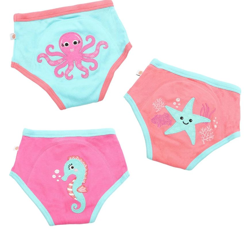 Organic Cotton Potty Training Underwear -3pk - Ocean Gals – Cheeky Monkey
