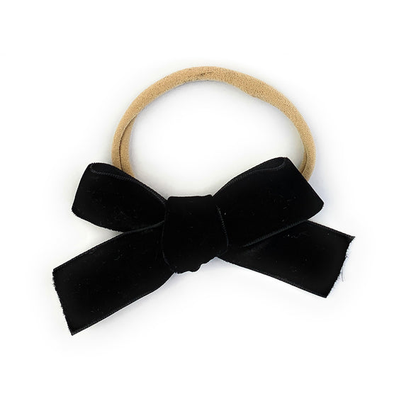 Velvet Bow Headband - Black