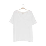 Kyte Women's Relaxed Fit V-Neck - Snow
