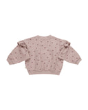 Ruffle Fleece Sweatshirt - Polka Dots