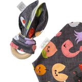 Organic Cotton Bunny Teether - Black Sushi