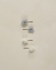 Pom Pom Pins || Ivory, Powder blue