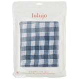 Lulujo Cotton Muslin Crib Sheet - Navy Gingham