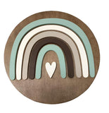 10'' Rainbow Cut Out on Wooden Round