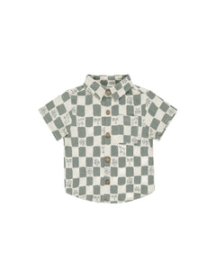 Collared Short Sleeve Shirt - Coastal Check