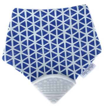 Organic Cotton Teething Drool Bib - Blue Triangle