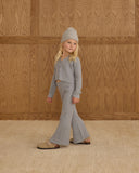 Flare Knit Pant - Dusty Blue