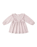 Long Sleeve Ruffle V Dress - Lilac Ditsy