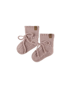 Knit Booties - Mauve