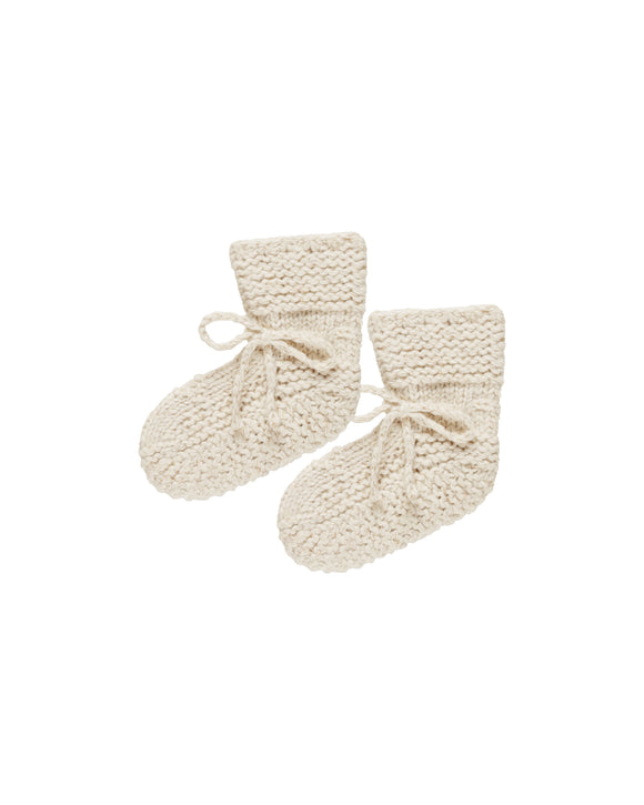 Knit Booties - Speckled Natural