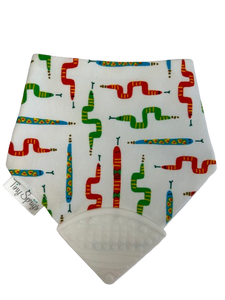 Organic Cotton Teething Drool Bib - Snakes