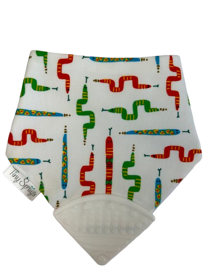 Organic Cotton Teething Drool Bib - Snakes