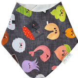 Organic Cotton Drool Bib - Black Sushi