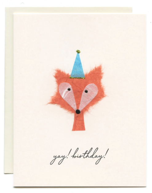 Flaunt Cards Birthday Fox with Hat