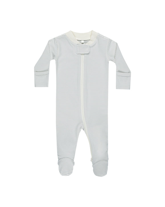 Zip Long Sleeve Sleeper Footie - Sky Micro Stripe