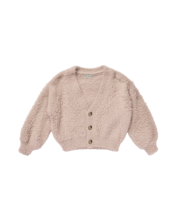 Fuzzy Cardigan - Blush