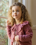 Ruffle Cardigan - Raspberry