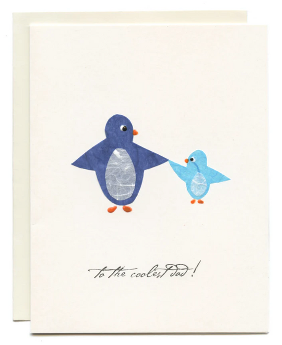 Flaunt Cards Coolest Dad 2 Blue Penguins