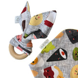 Organic Cotton Bunny Teether - Grey Sushi