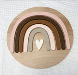 10'' Rainbow Cut Out on Wooden Round