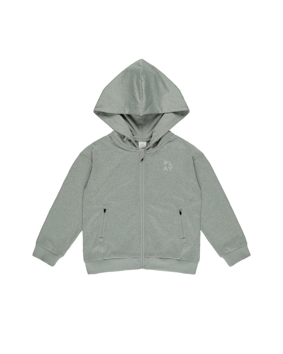 Zip-Up Tech Hoodie - Heathered Eucalyptus