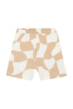 Relaxed Fit Shorts Brown Checker - Egret