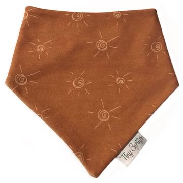 Organic Drool Bib - Brown Sun