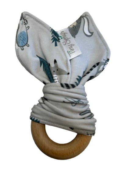 Organic Cotton Bunny Teether  - Woodland