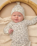 Bamboo Baby Gown + Hat Set - Blue Floral