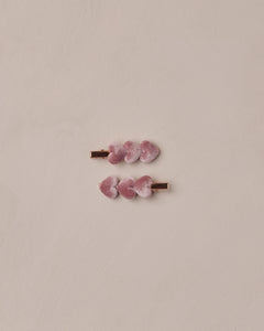 Velvet Heart Clips | Raspberry