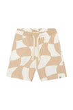 Relaxed Fit Shorts Brown Checker - Egret