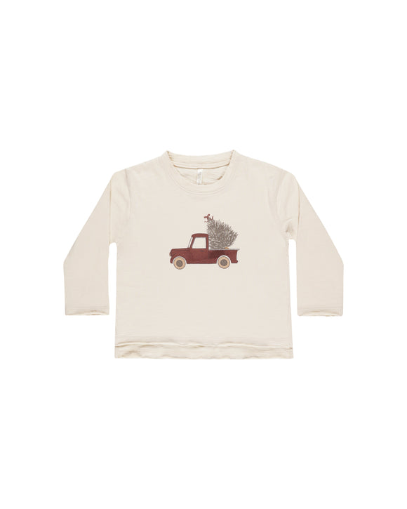 Raw Edge Long Sleeve Tee - Truck