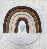 10'' Rainbow Cut Out on Wooden Round