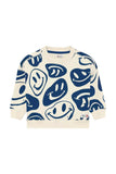 Sweater Blue Smiles - Bone White