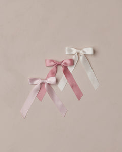 Satin Ribbon Bows | Ivory, Rose, Raspberry