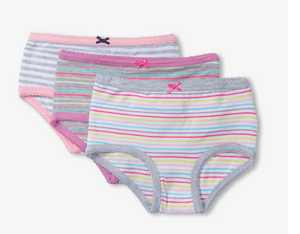 Vibrant Stripes Girls Hipster Underwear - 3 Pack