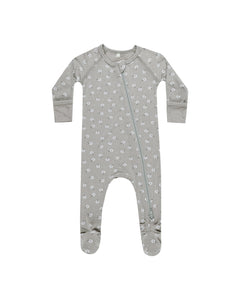 Bamboo Zip Footie Pajama - Blue Ditsy