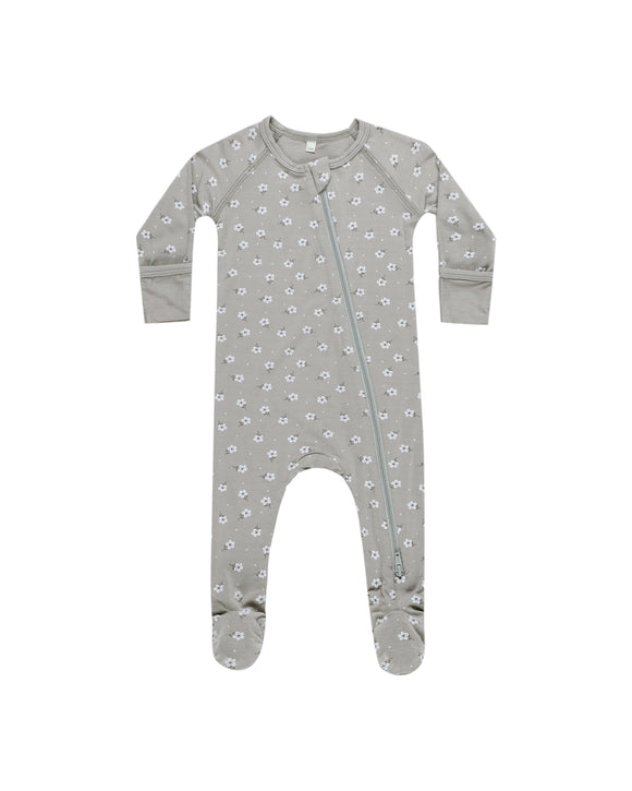 Bamboo Zip Footie Pajama - Blue Ditsy