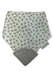 Organic Cotton Teething Drool Bib - Blue Ditsy