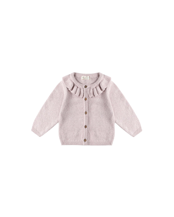 Ruffle Collar Cardigan - Lilac