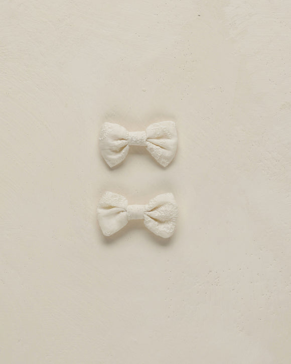 Little Bow Clips || Ivory