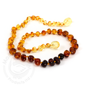 Momma Goose Amber Baby Necklace - 11.5" - Baroque Rainbow