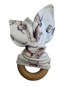Organic Cotton Bunny Teether  - Dinosaur