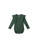 Shoulder Ruffle Bodysuit - Green