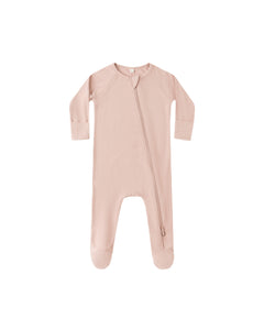 Bamboo Zip Footie - Rose